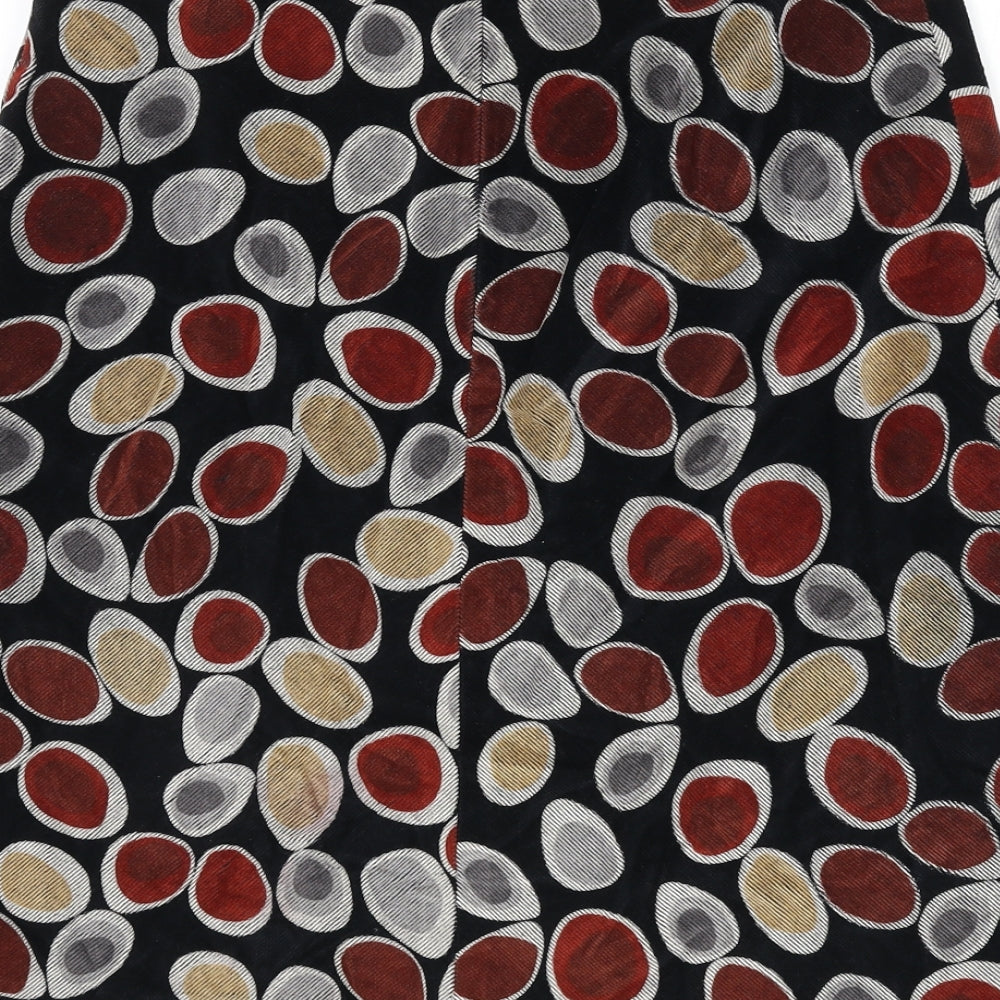 Hobbs Womens Multicoloured Geometric Cotton A-Line Skirt Size 12 Zip