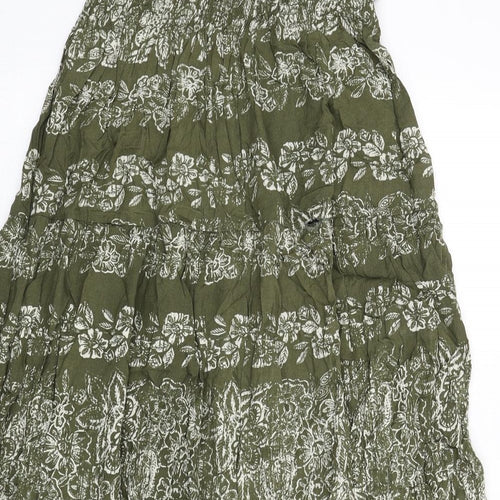 Apricot Womens Green Floral Viscose Fit & Flare Size 12 Off the Shoulder Pullover