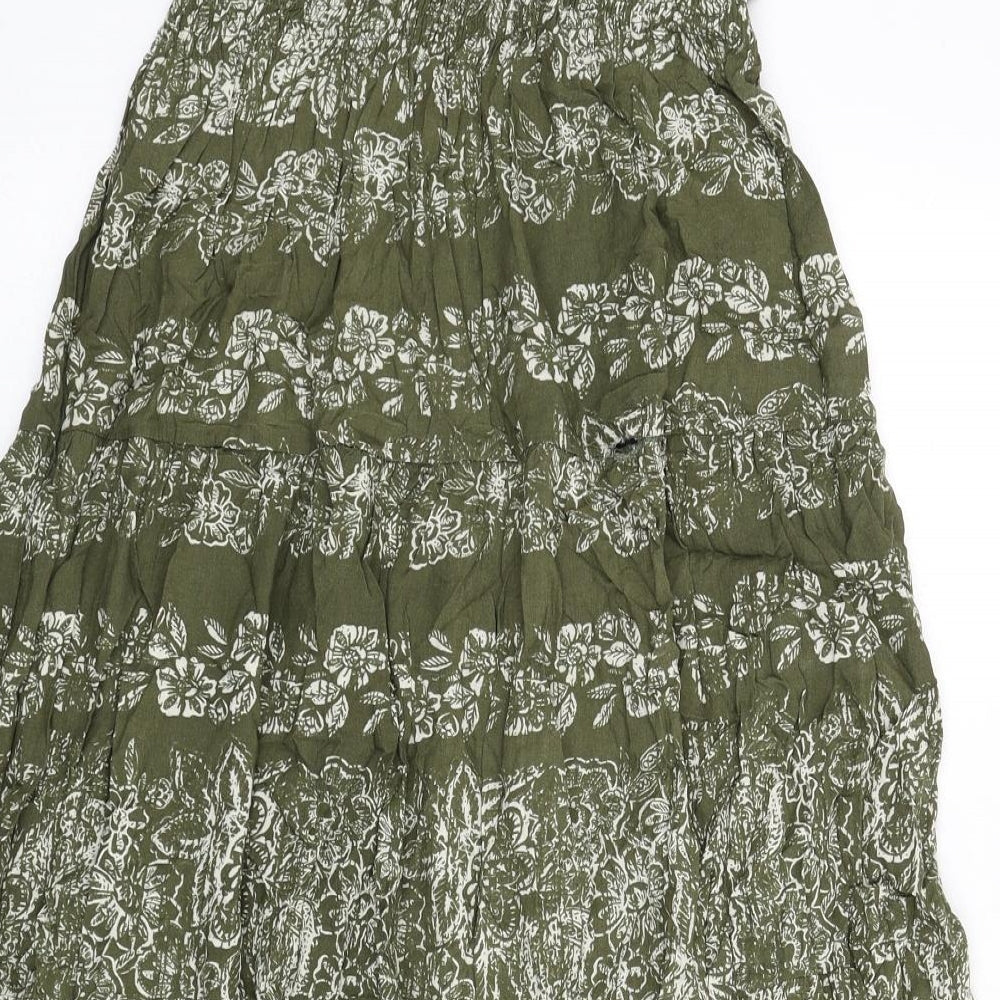 Apricot Womens Green Floral Viscose Fit & Flare Size 12 Off the Shoulder Pullover