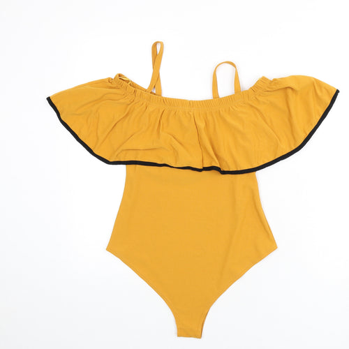 Select Womens Orange Polyester Bodysuit One-Piece Size 14 Pullover - Bardot Look
