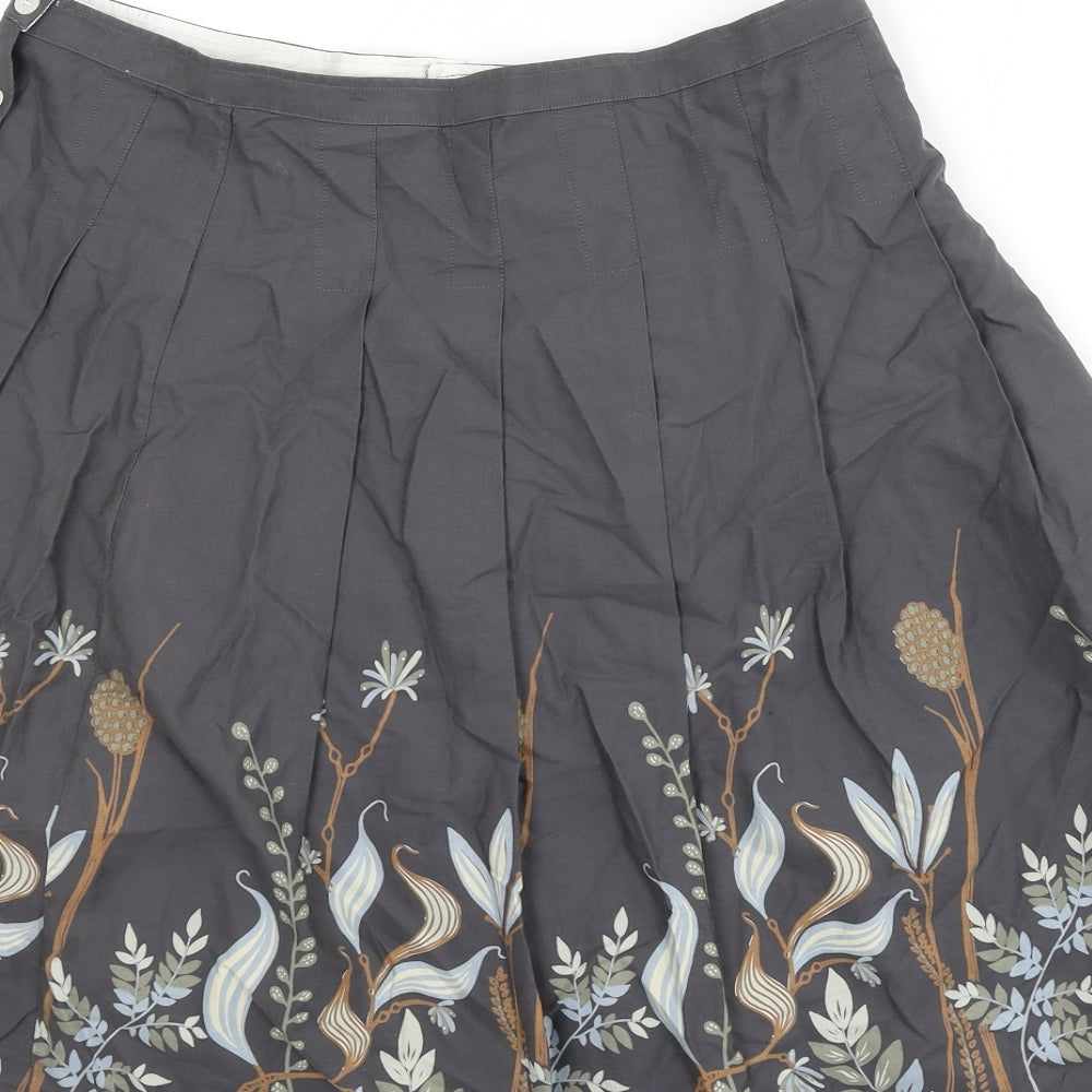 Howies Womens Grey Polyester Flare Skirt Size 14 Button