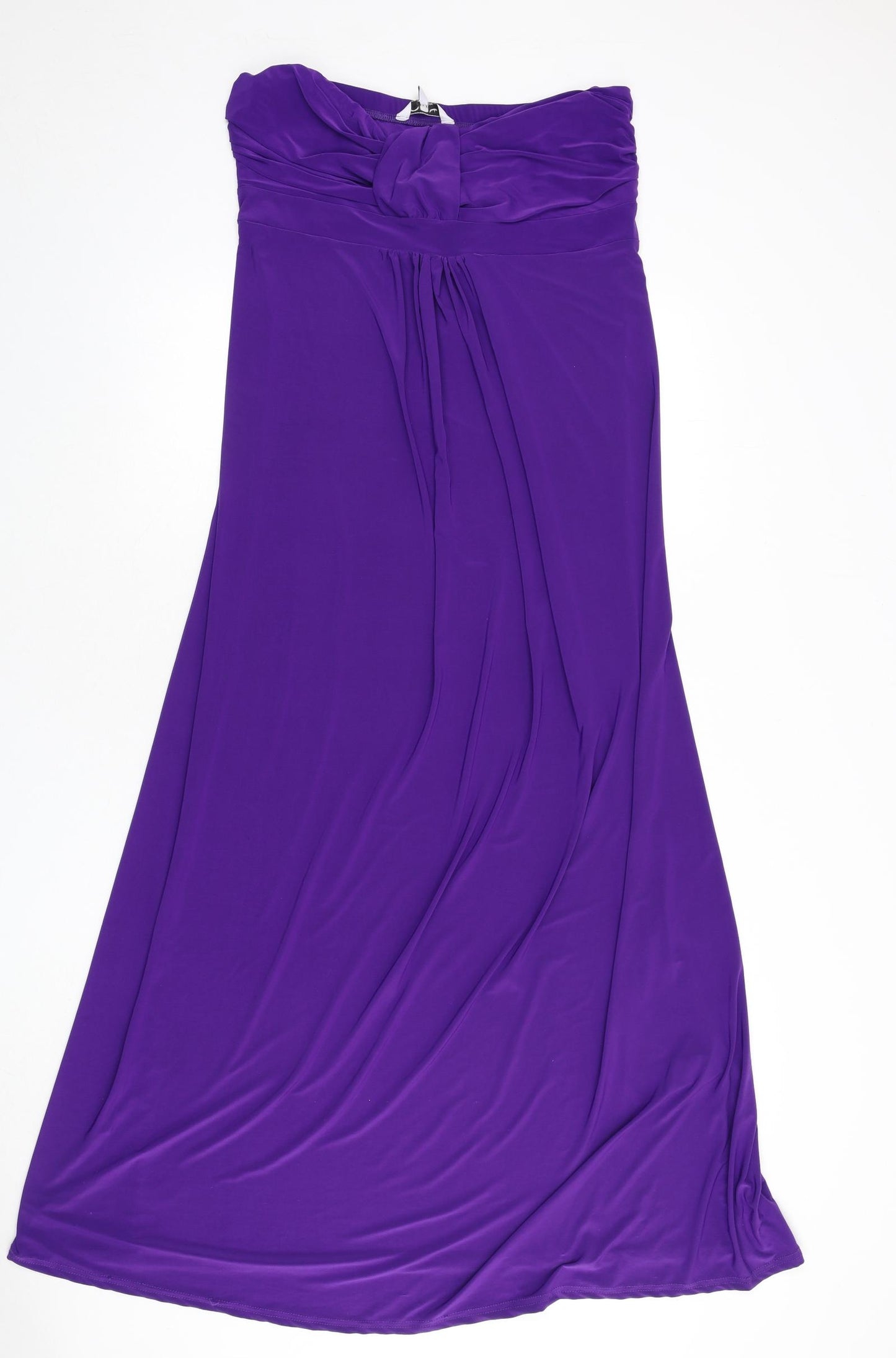 New Look Womens Purple Polyester Maxi Size 16 Off the Shoulder Pullover - Tie Back Detail