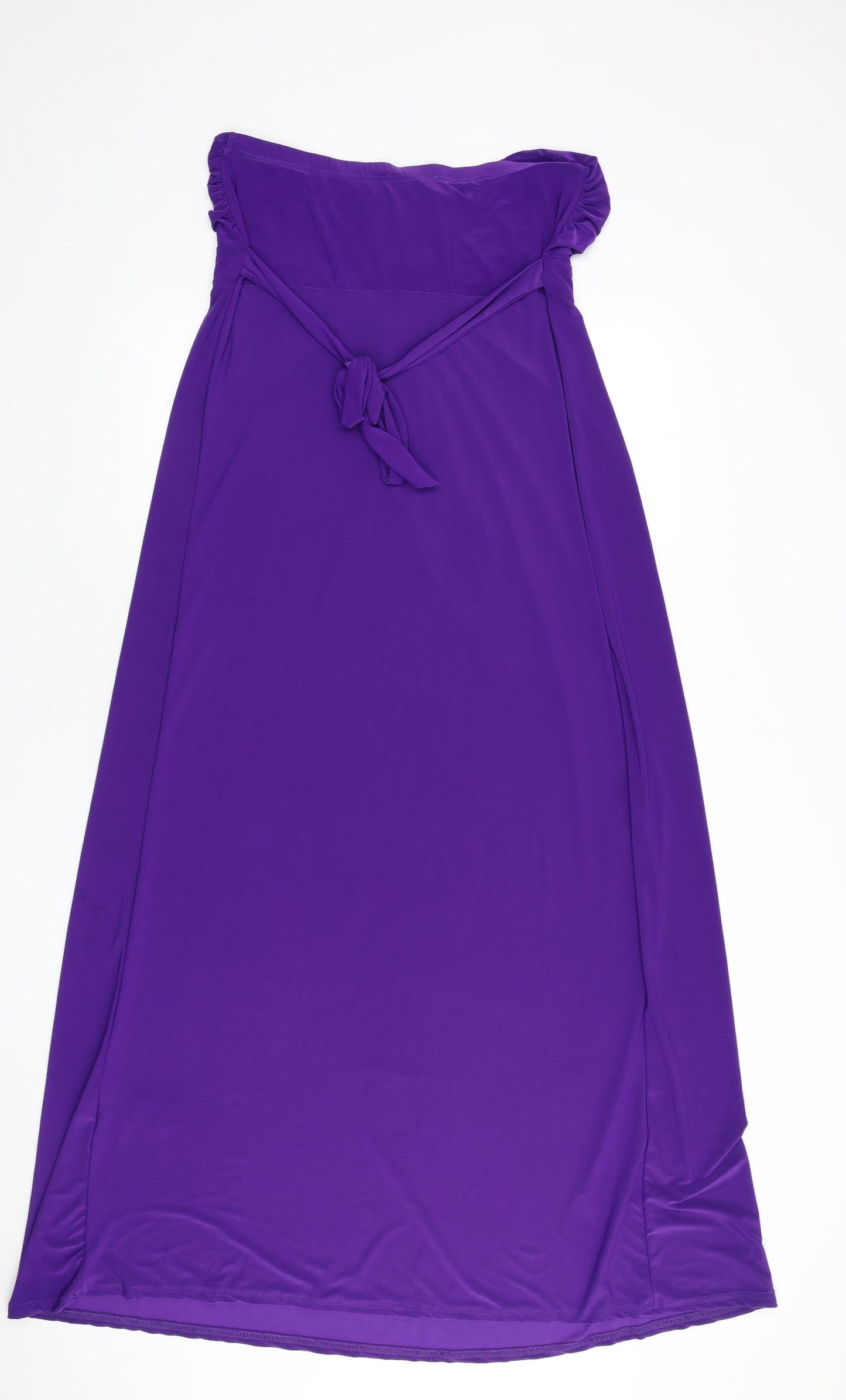 New Look Womens Purple Polyester Maxi Size 16 Off the Shoulder Pullover - Tie Back Detail