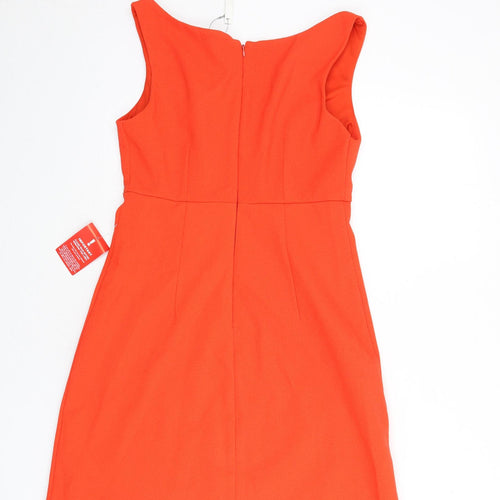 ASOS Womens Orange Polyester A-Line Size 10 Sweetheart Zip