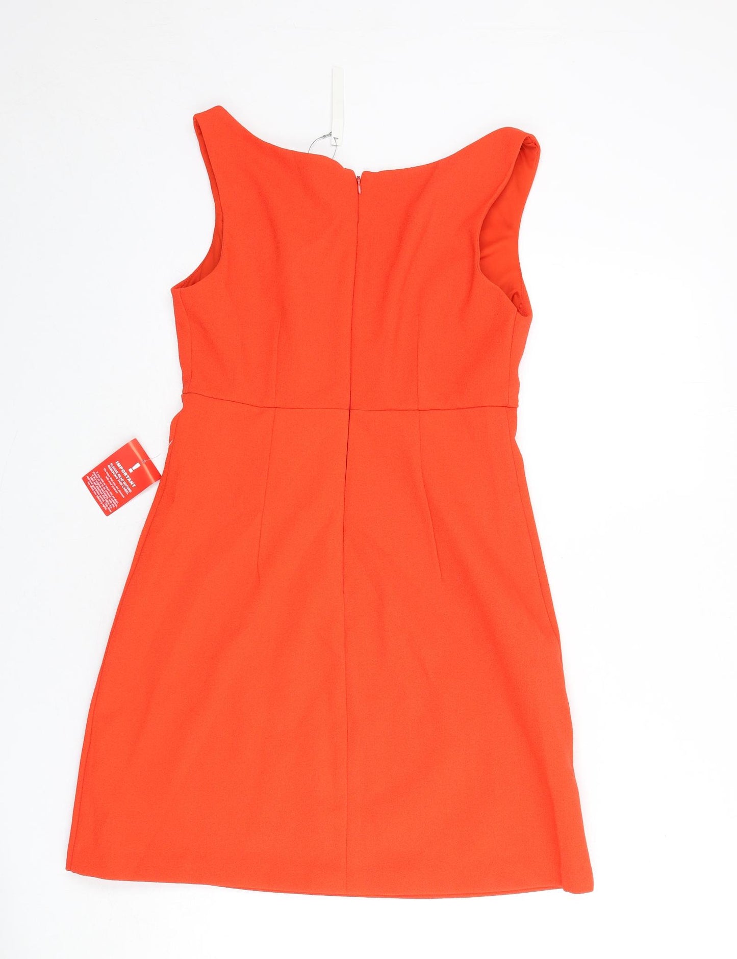 ASOS Womens Orange Polyester A-Line Size 10 Sweetheart Zip