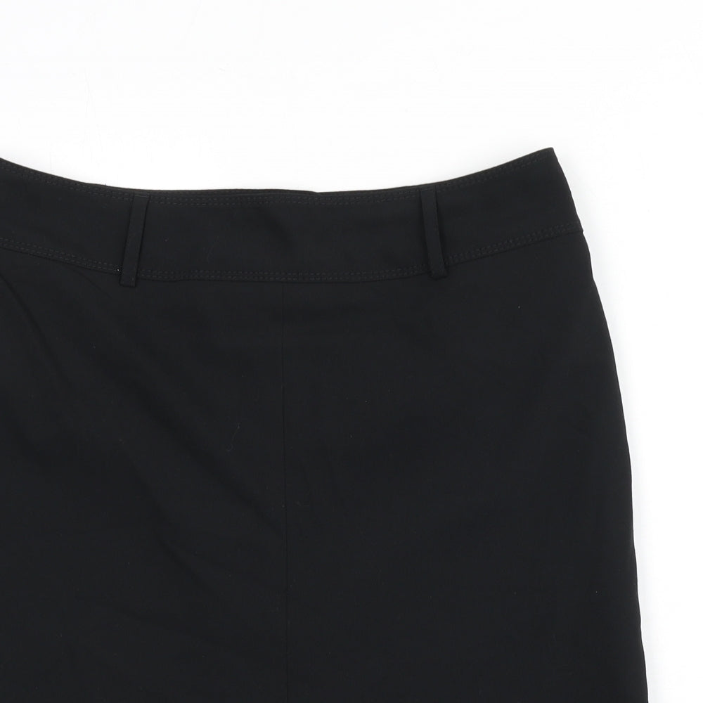 NEXT Womens Black Polyester Flare Skirt Size 14 Zip