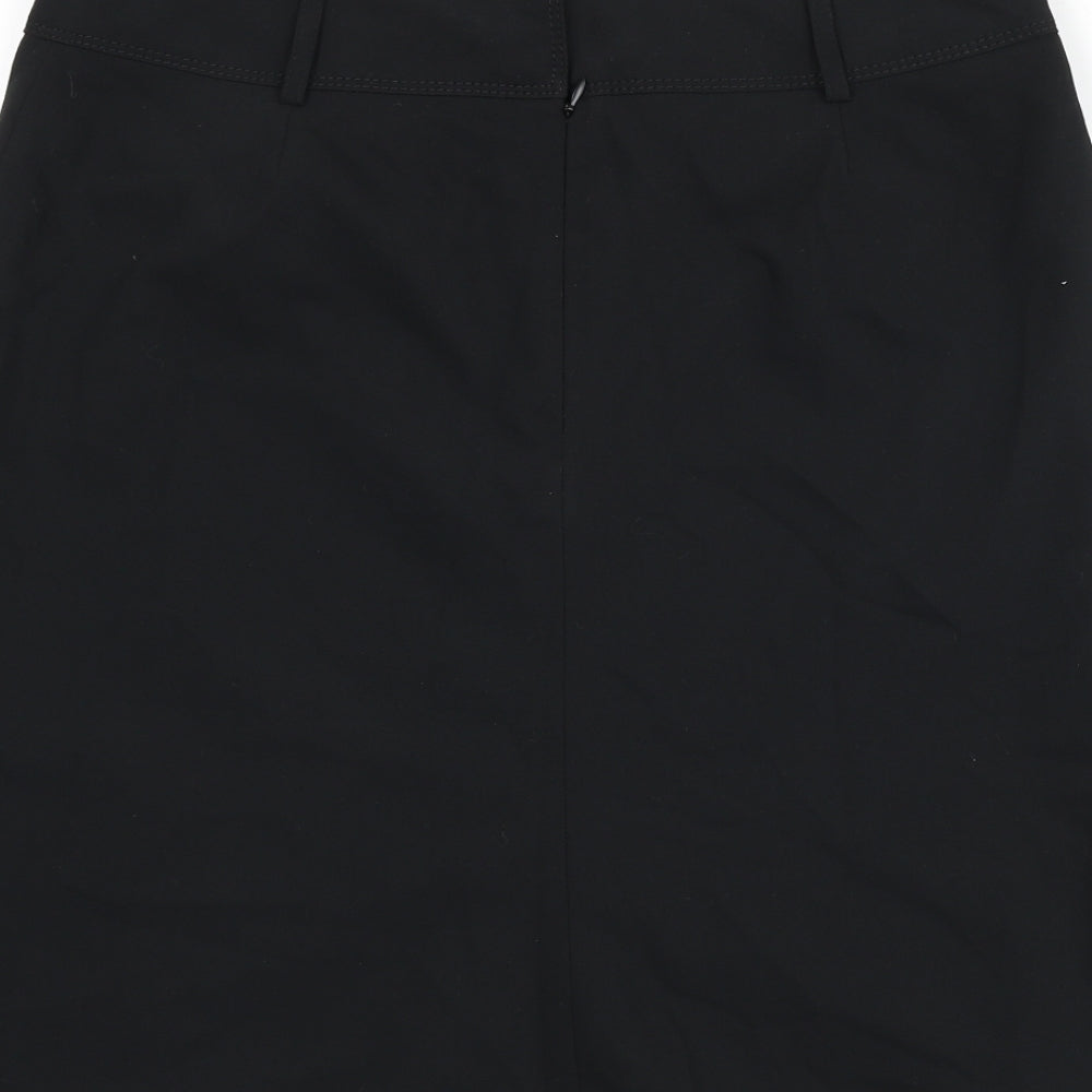 NEXT Womens Black Polyester Flare Skirt Size 14 Zip