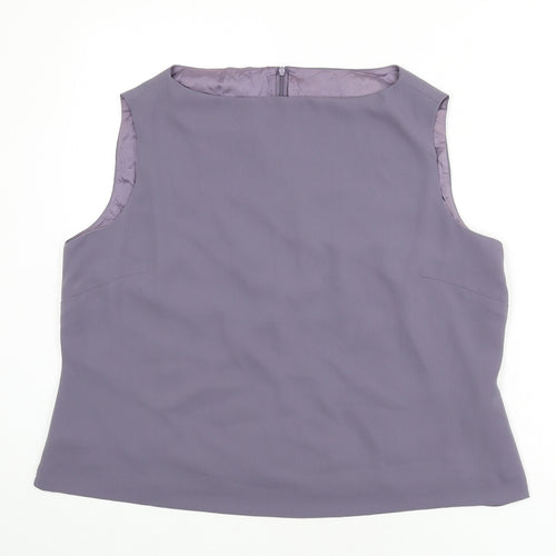 Debenhams Womens Blue Polyester Basic Tank Size 20 Boat Neck