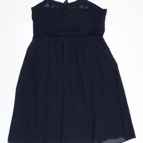Debut Womens Blue Polyester Fit & Flare Size 16 Off the Shoulder Zip