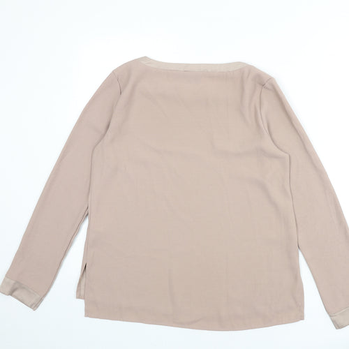 ESMARA Womens Beige Polyester Basic Blouse Size 10 Boat Neck