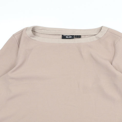 ESMARA Womens Beige Polyester Basic Blouse Size 10 Boat Neck