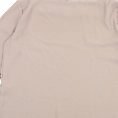 ESMARA Womens Beige Polyester Basic Blouse Size 10 Boat Neck