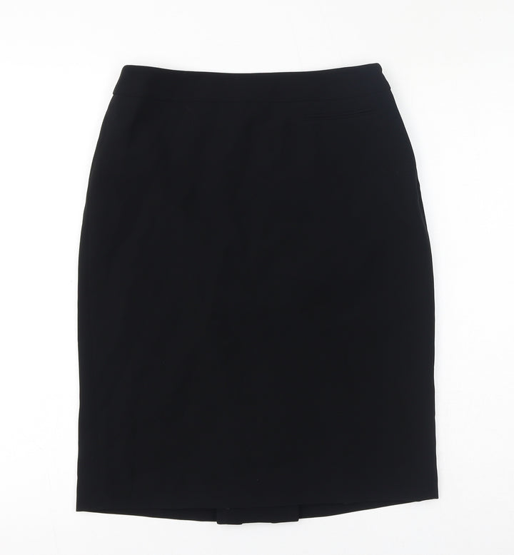 Ann Taylor Womens Black Acetate Straight & Pencil Skirt Size 4 Zip - Size 0 (US), Slit