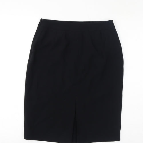 Ann Taylor Womens Black Acetate Straight & Pencil Skirt Size 4 Zip - Size 0 (US), Slit