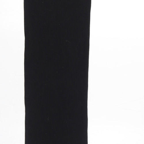 H&M Womens Black Cotton Tank Dress Size S Scoop Neck Pullover