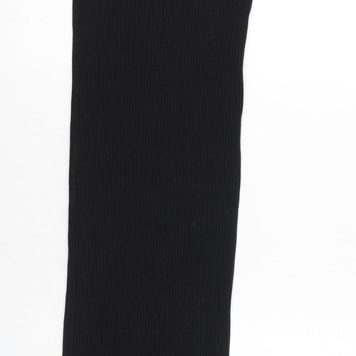 H&M Womens Black Cotton Tank Dress Size S Scoop Neck Pullover