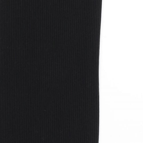H&M Womens Black Cotton Tank Dress Size S Scoop Neck Pullover