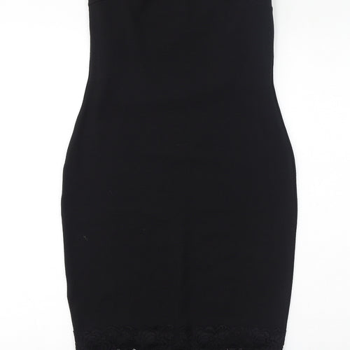 Cameo Rose Womens Black Polyester Bodycon Size 12 Round Neck Pullover - Lace Hem