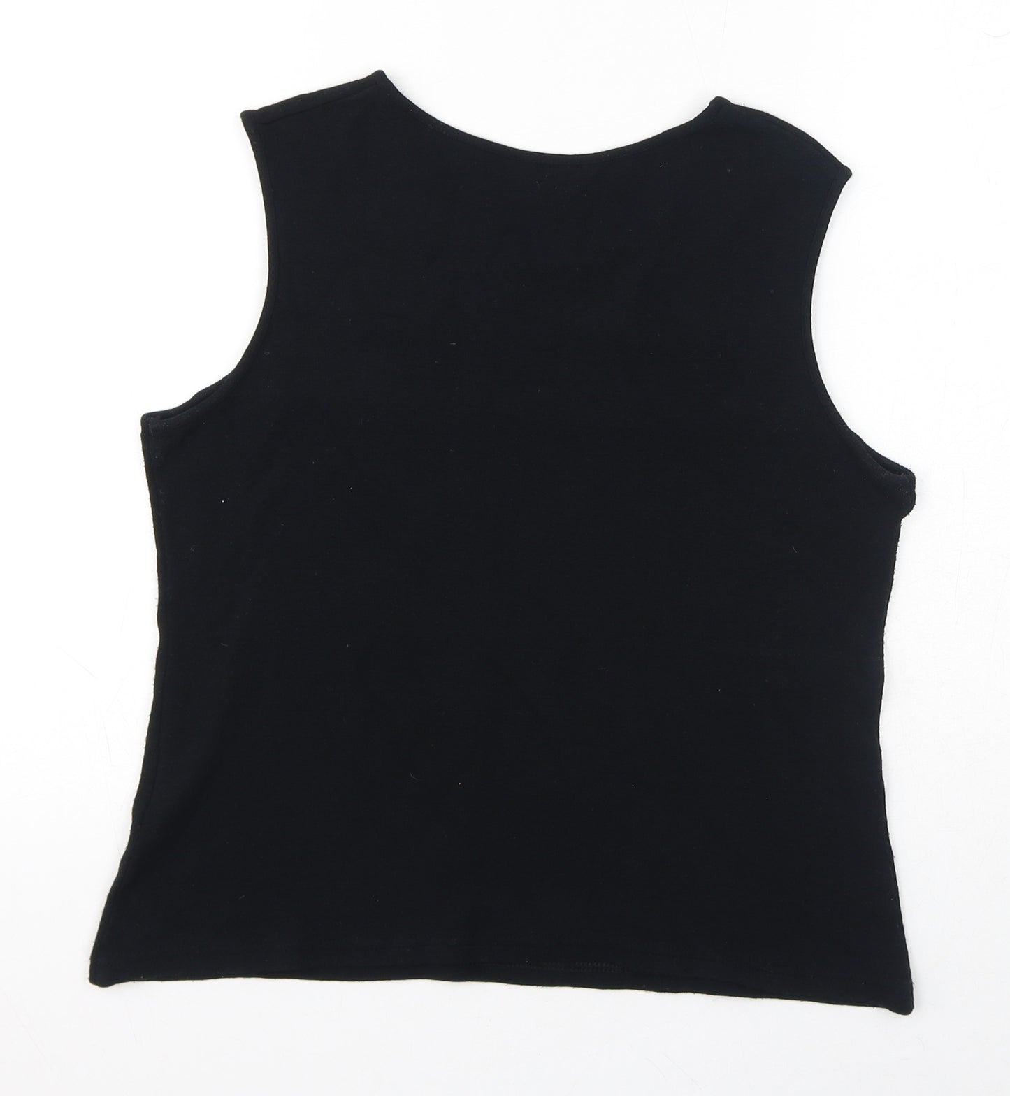 Berkertex Womens Black Viscose Basic Tank Size 16 Round Neck