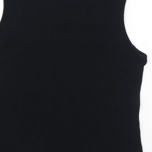 Berkertex Womens Black Viscose Basic Tank Size 16 Round Neck