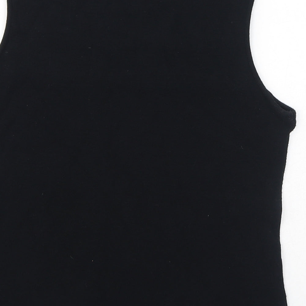 Berkertex Womens Black Viscose Basic Tank Size 16 Round Neck