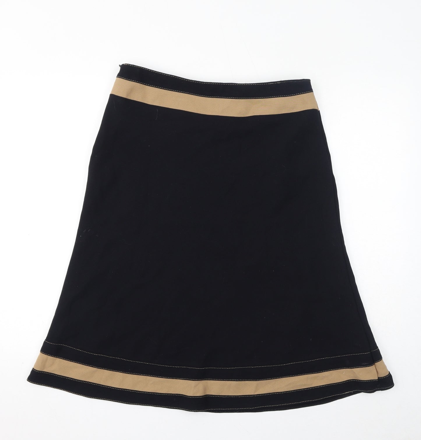 Marks and Spencer Womens Black Polyester A-Line Skirt Size 16 Zip