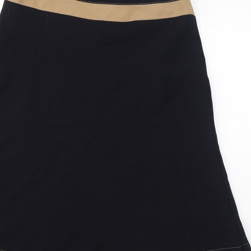 Marks and Spencer Womens Black Polyester A-Line Skirt Size 16 Zip