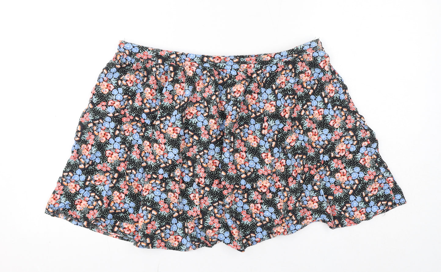 New Look Womens Multicoloured Floral Viscose Mini Skirt Size 14 - Ruffles