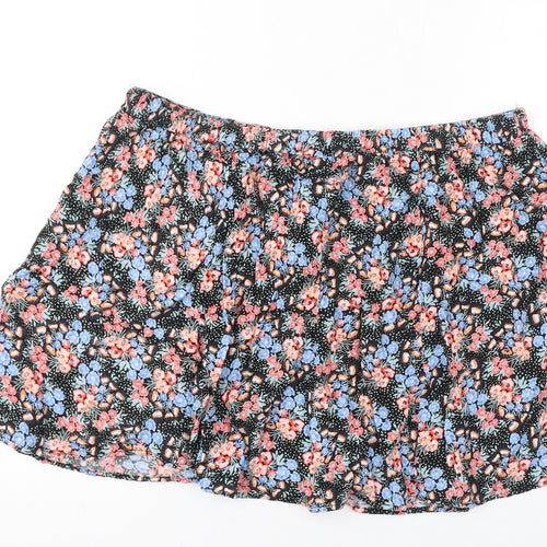 New Look Womens Multicoloured Floral Viscose Mini Skirt Size 14 - Ruffles