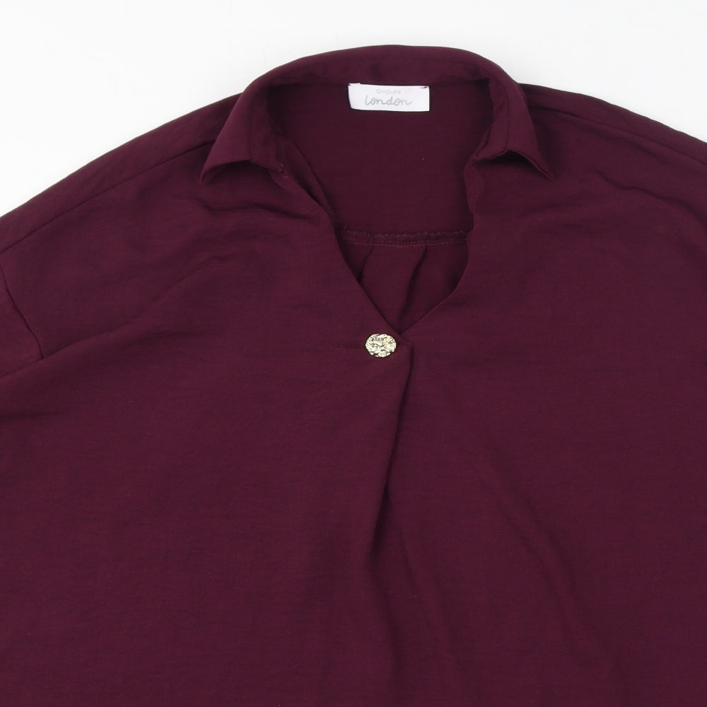 Yours Womens Red Polyester Basic Blouse Size 18 V-Neck
