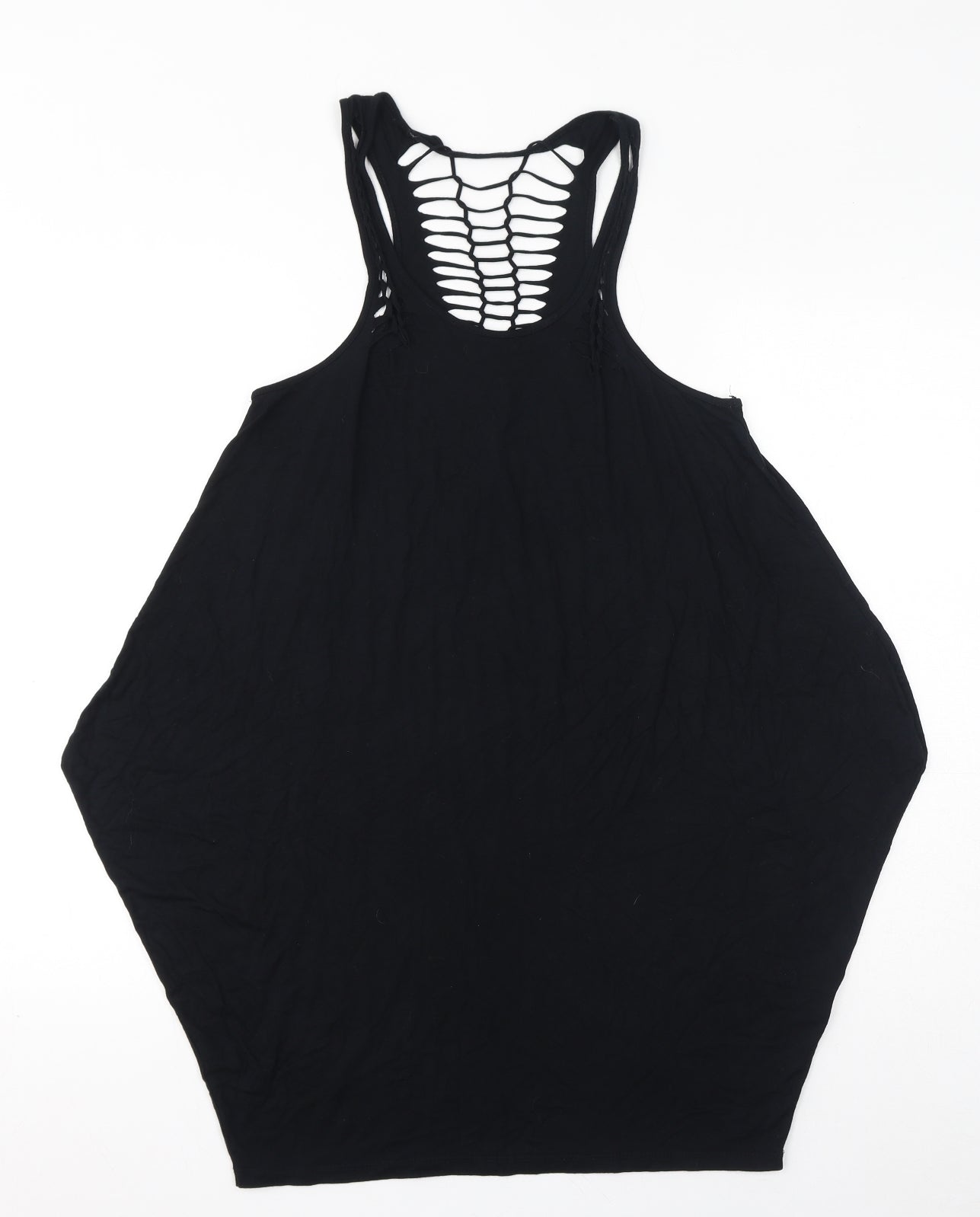 New Look Womens Black Viscose Basic Tank Size 10 Halter