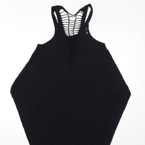 New Look Womens Black Viscose Basic Tank Size 10 Halter