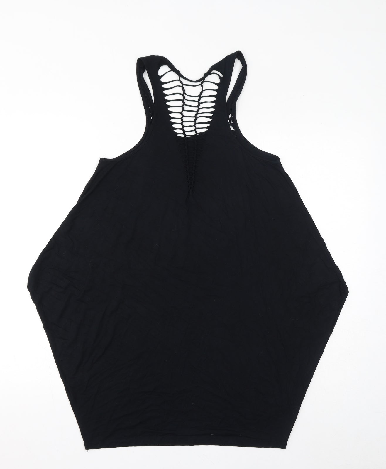 New Look Womens Black Viscose Basic Tank Size 10 Halter