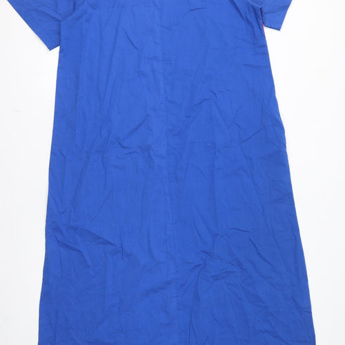 DARA RICHI Womens Blue Polyester A-Line Size L V-Neck Pullover