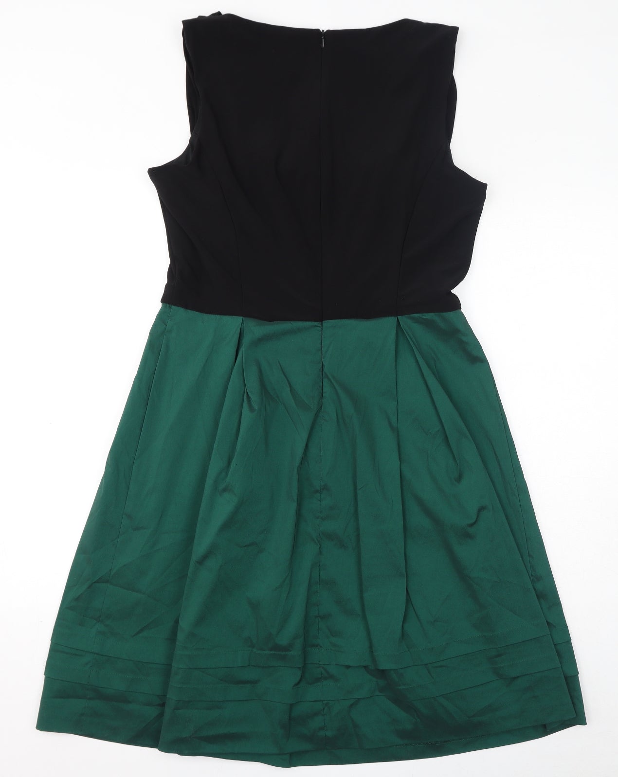 Julian Taylor Womens Green Polyester A-Line Size 18 Cowl Neck Zip - Sequins