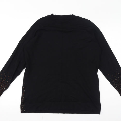 Paramour Womens Black Crew Neck Viscose Pullover Jumper Size S - Size S-M, Studded