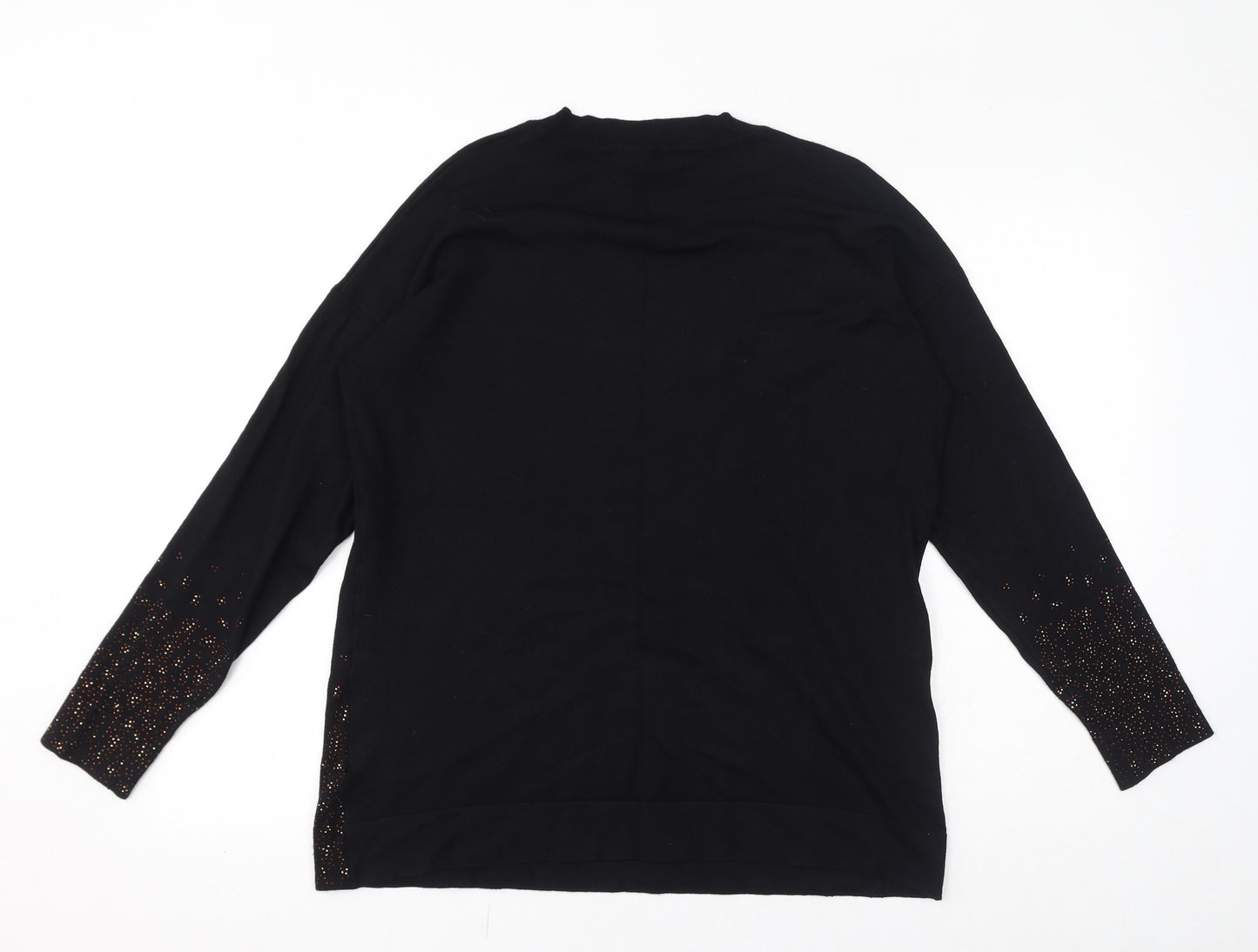 Paramour Womens Black Crew Neck Viscose Pullover Jumper Size S - Size S-M, Studded