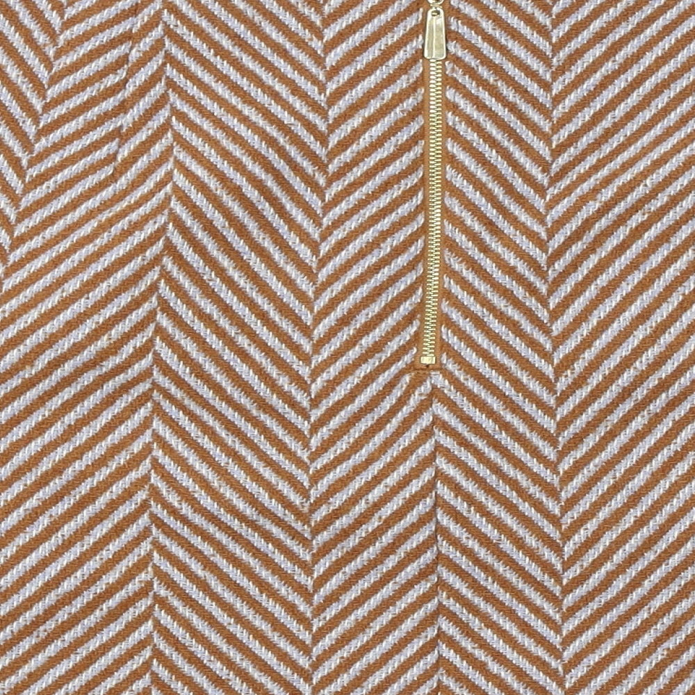Marks and Spencer Womens Brown Herringbone Polyester A-Line Skirt Size 16 Zip