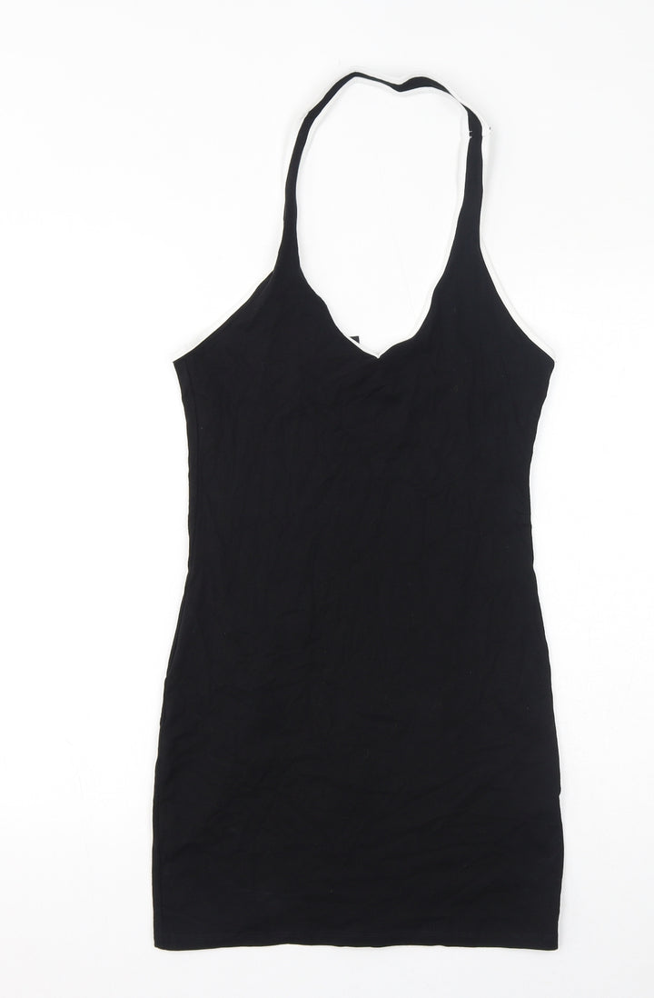 Divided by H&M Womens Black Cotton Bodycon Size M Halter Pullover - Open Back
