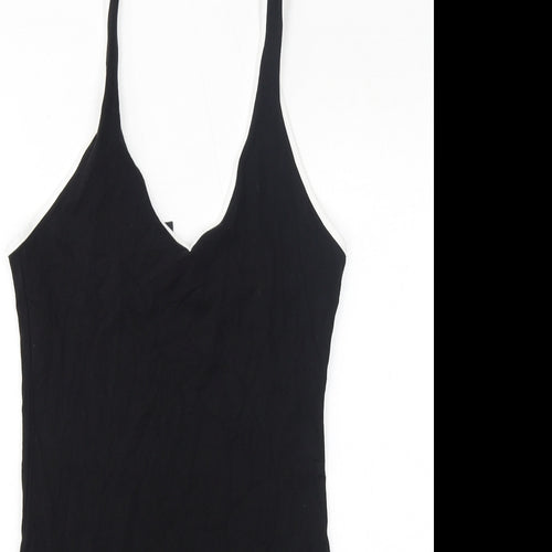 Divided by H&M Womens Black Cotton Bodycon Size M Halter Pullover - Open Back