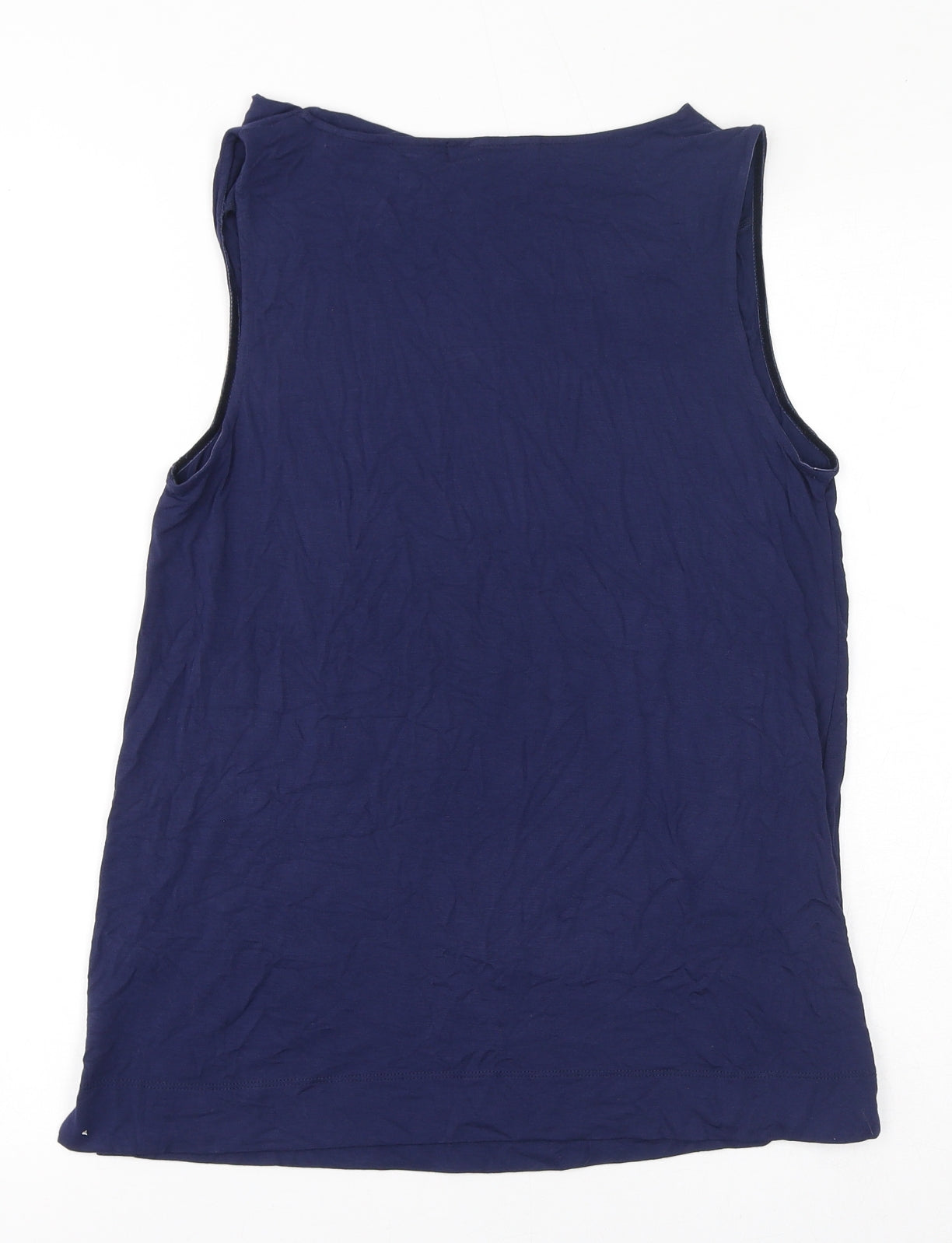 Belle Vere Womens Blue Viscose Basic Tank Size 10 Cowl Neck