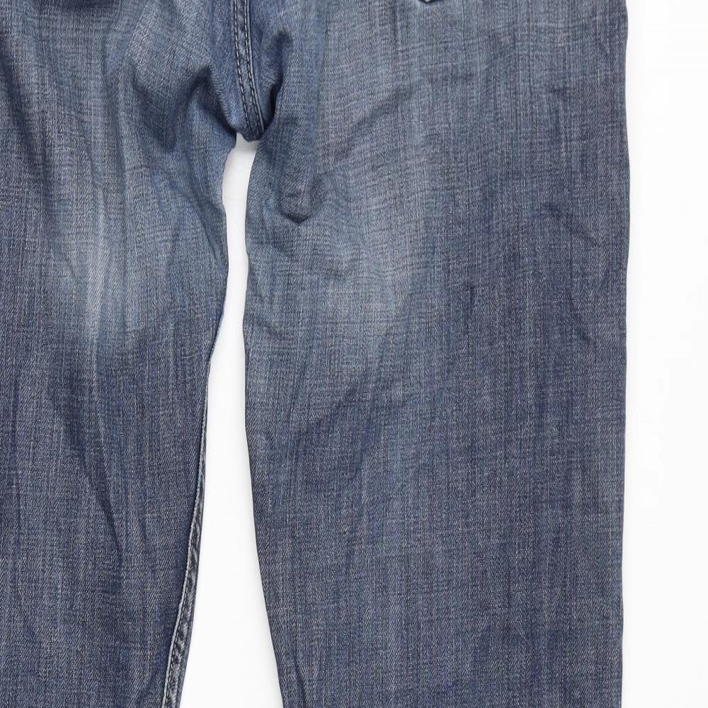 KENZO Mens Blue Cotton Straight Jeans Size 36 in L35 in Regular Button