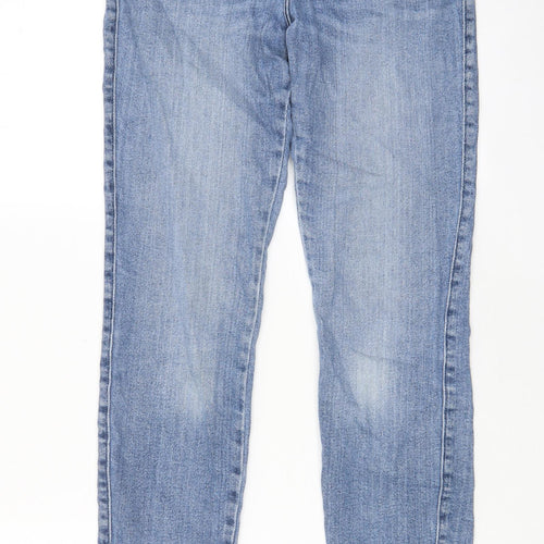 Wrangler Mens Blue Cotton Skinny Jeans Size 27 in L32 in Regular Zip - Pockets, Belt Loops, Logo