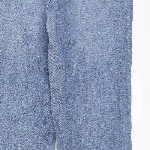 Wrangler Mens Blue Cotton Skinny Jeans Size 27 in L32 in Regular Zip - Pockets, Belt Loops, Logo