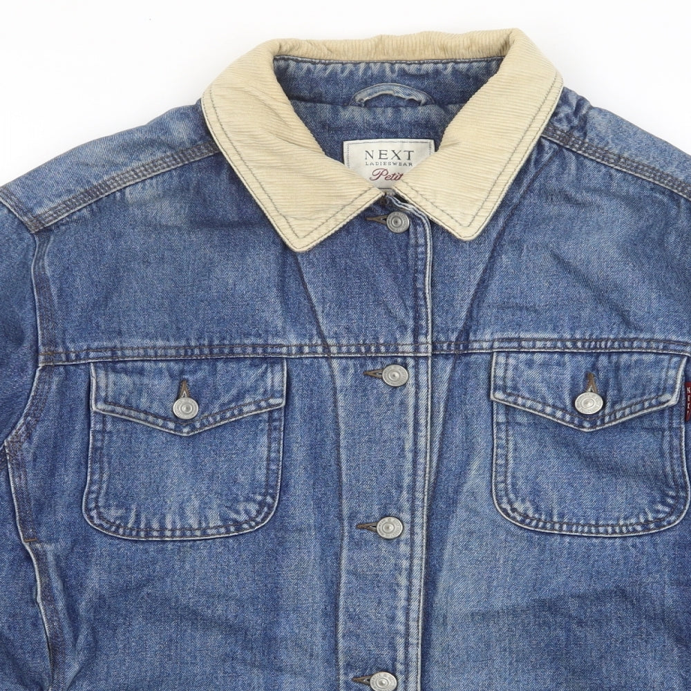 NEXT Womens Blue Jacket Size L Button - Pockets, Buttons, Collared