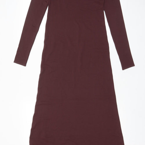 Zara Womens Red Polyamide A-Line Size S Crew Neck Pullover - Shoulder pads