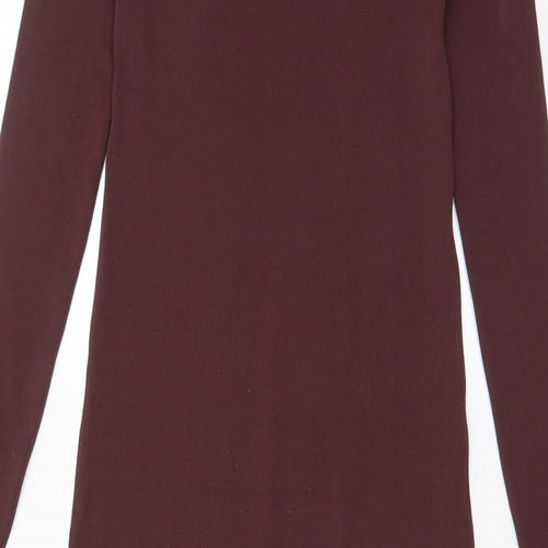Zara Womens Red Polyamide A-Line Size S Crew Neck Pullover - Shoulder pads