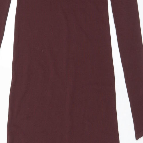 Zara Womens Red Polyamide A-Line Size S Crew Neck Pullover - Shoulder pads