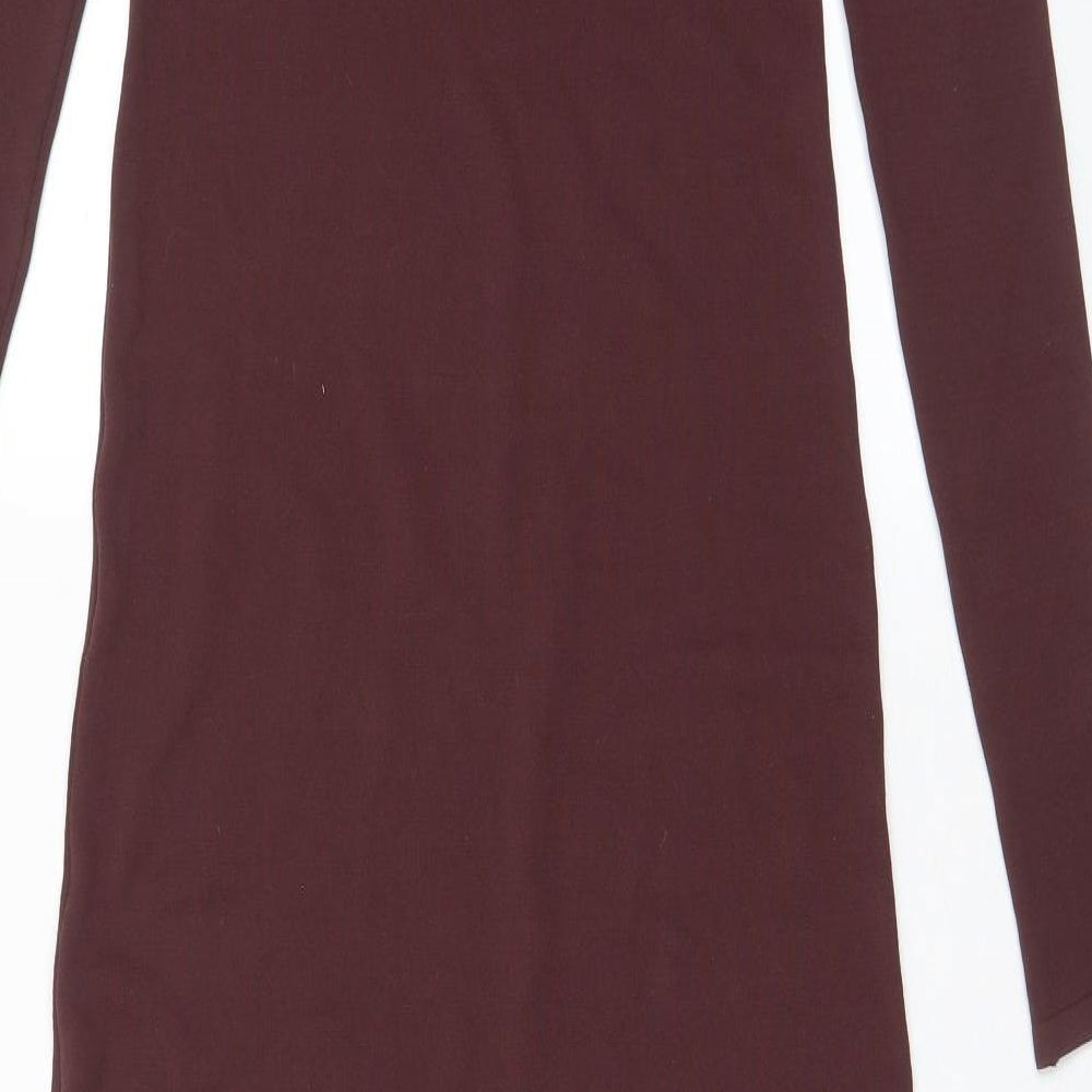 Zara Womens Red Polyamide A-Line Size S Crew Neck Pullover - Shoulder pads