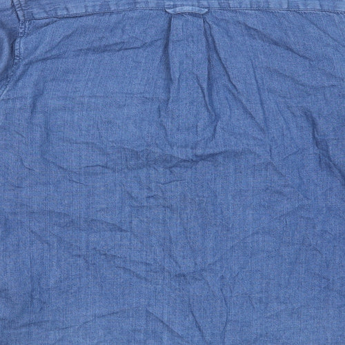 H&M Mens Blue Cotton Button-Up Size S Collared Button - Pocket
